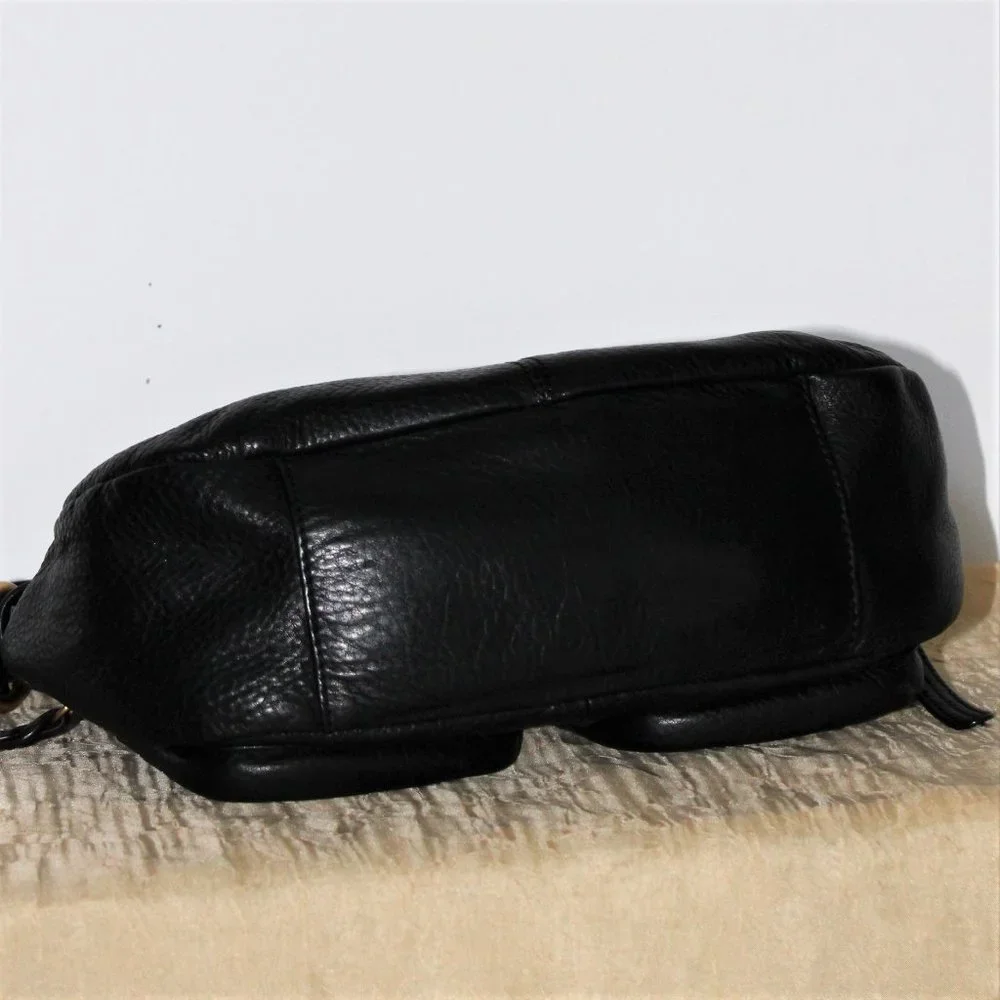 B. Makowsky Black Pebbled Leather Shoulder Bag - Picture 5 of 8